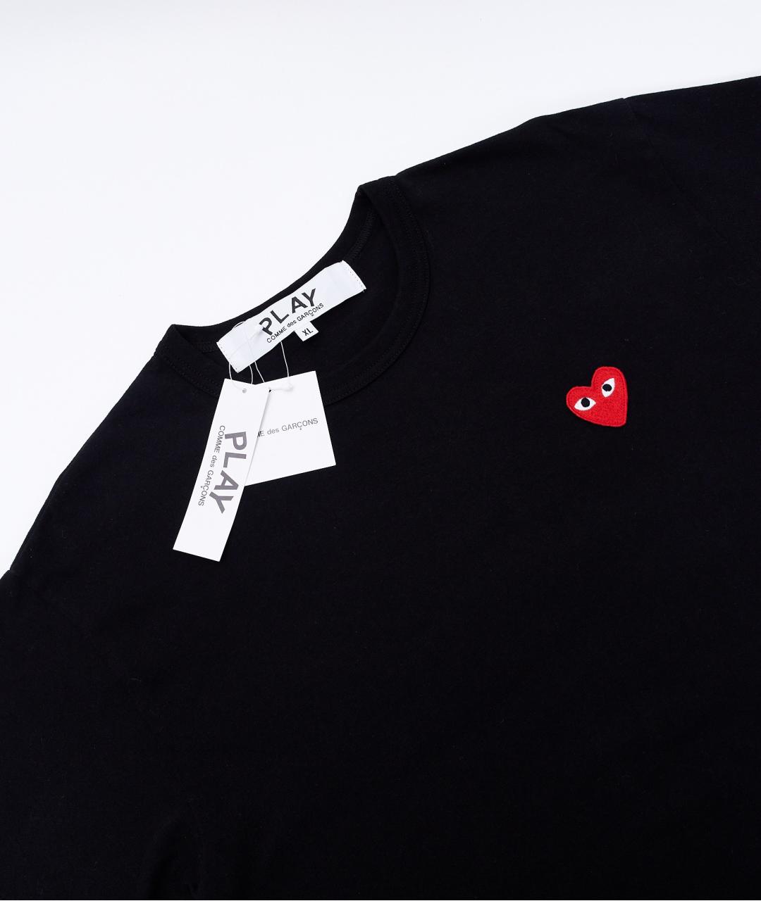 COMME DES GARÇONS PLAY Черная хлопковая футболка, фото 4