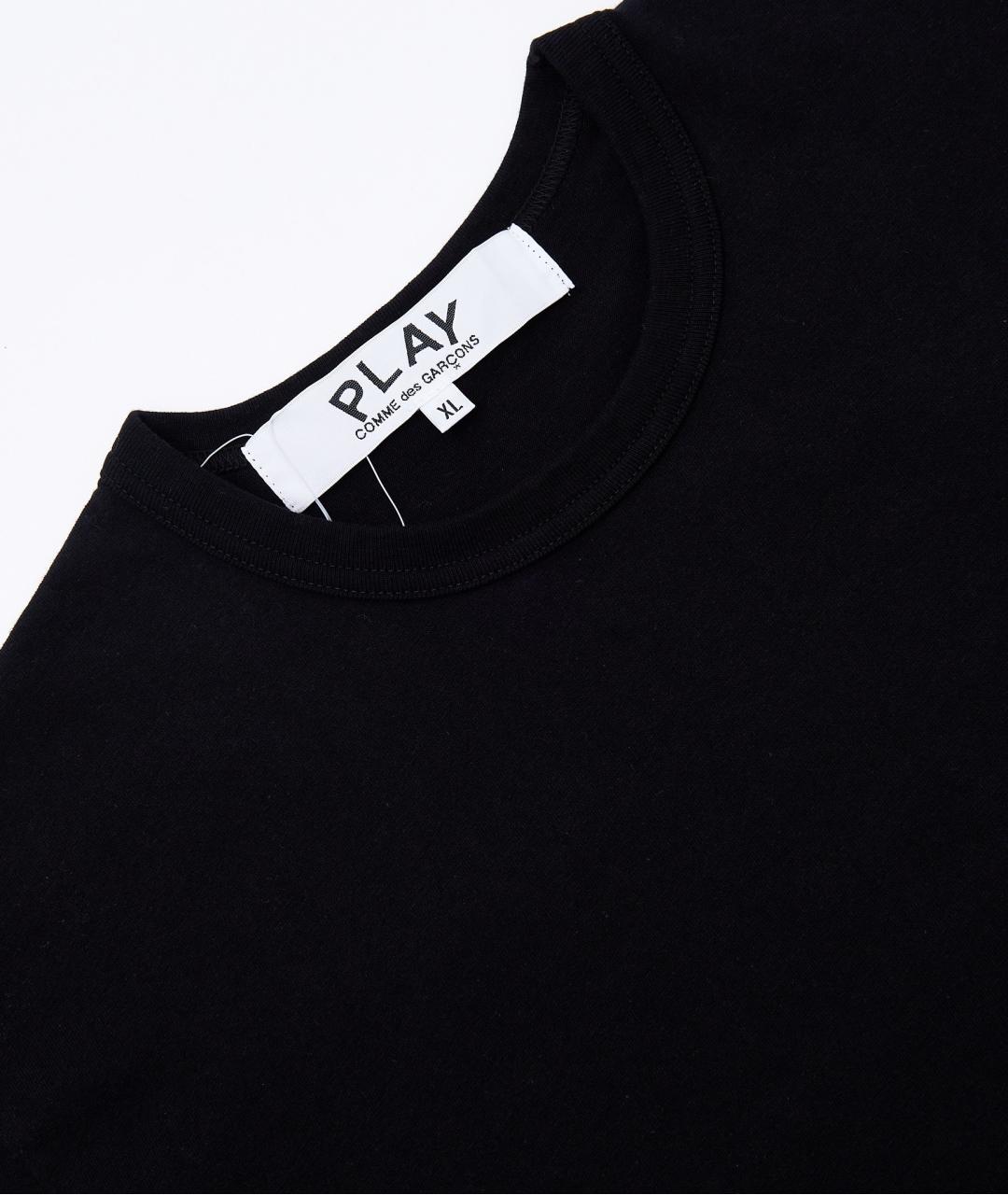 COMME DES GARÇONS PLAY Черная хлопковая футболка, фото 3