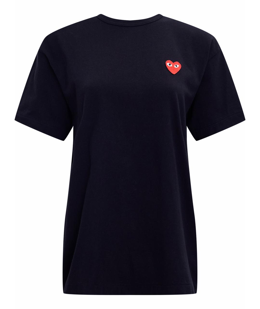 COMME DES GARÇONS PLAY Черная хлопковая футболка, фото 1