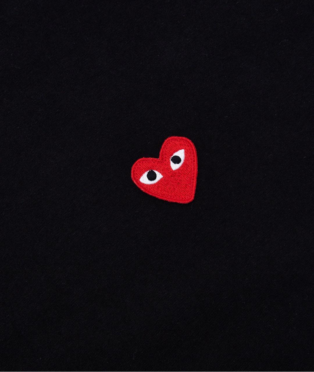 COMME DES GARÇONS PLAY Черная хлопковая футболка, фото 5