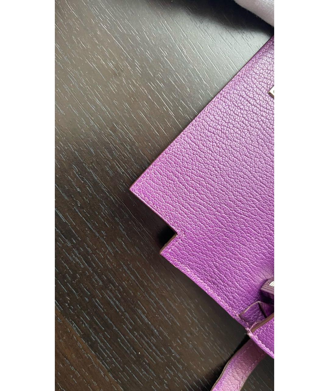HERMES Фиолетовый кожаный кошелек, фото 6