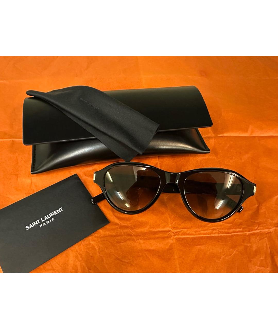 SAINT LAURENT Черные пластиковые солнцезащитные очки, фото 5