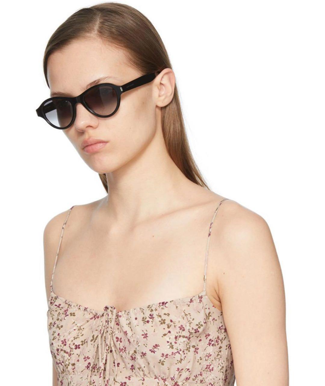 SAINT LAURENT Черные пластиковые солнцезащитные очки, фото 4