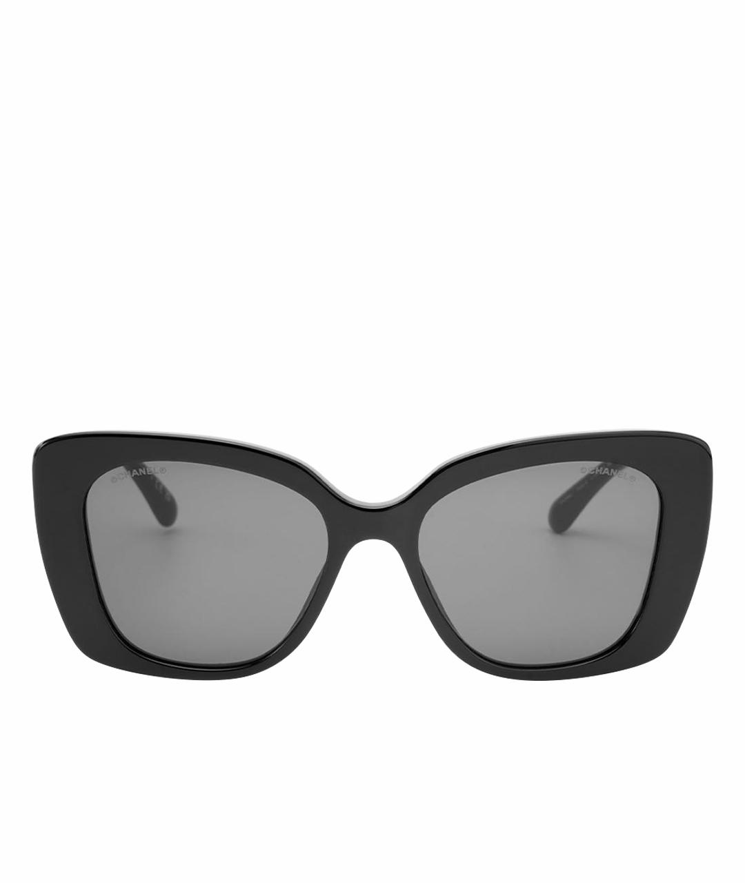 CHANEL Черные пластиковые солнцезащитные очки, фото 1