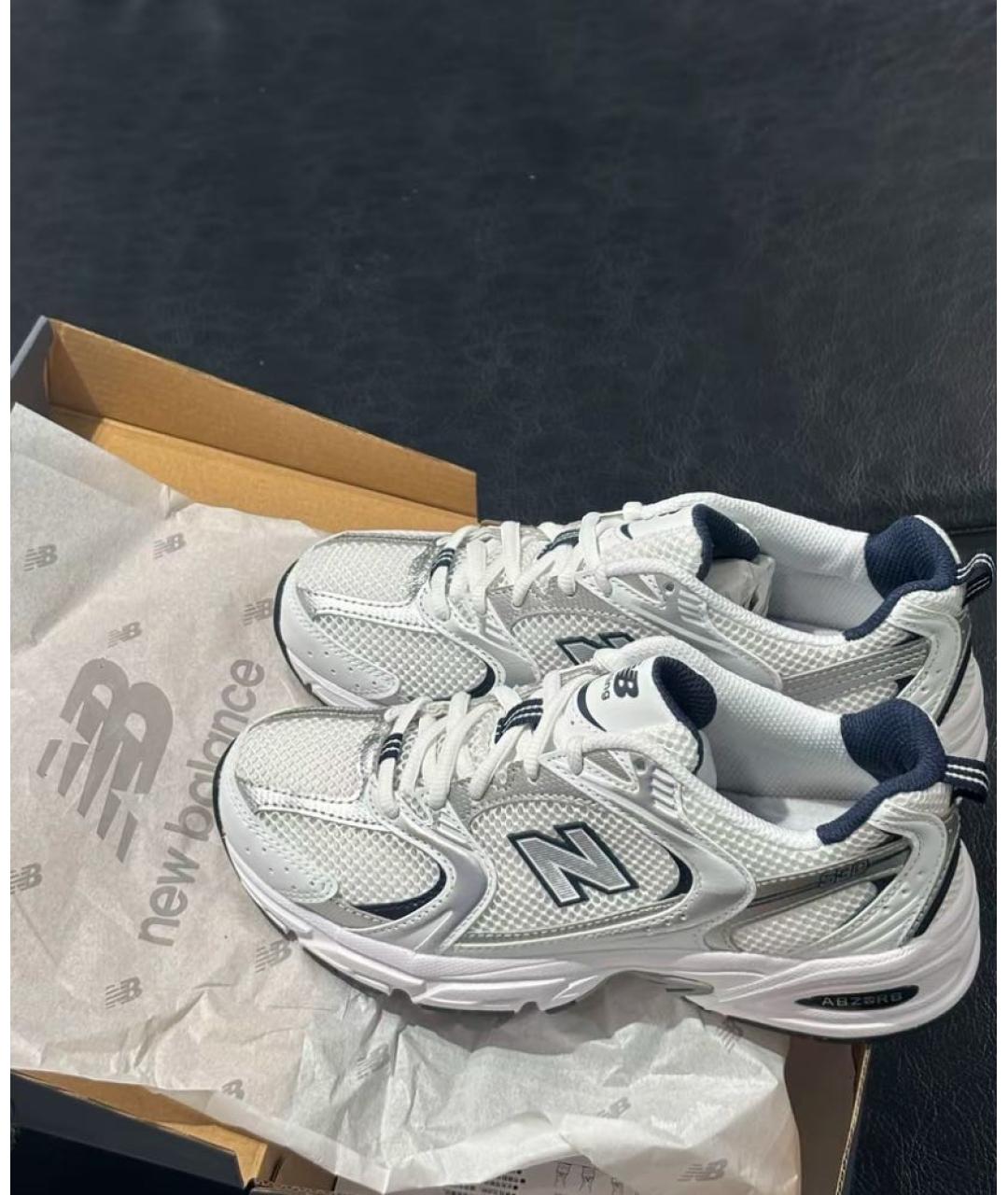 NEW BALANCE Белые синтетические низкие кроссовки / кеды, фото 5