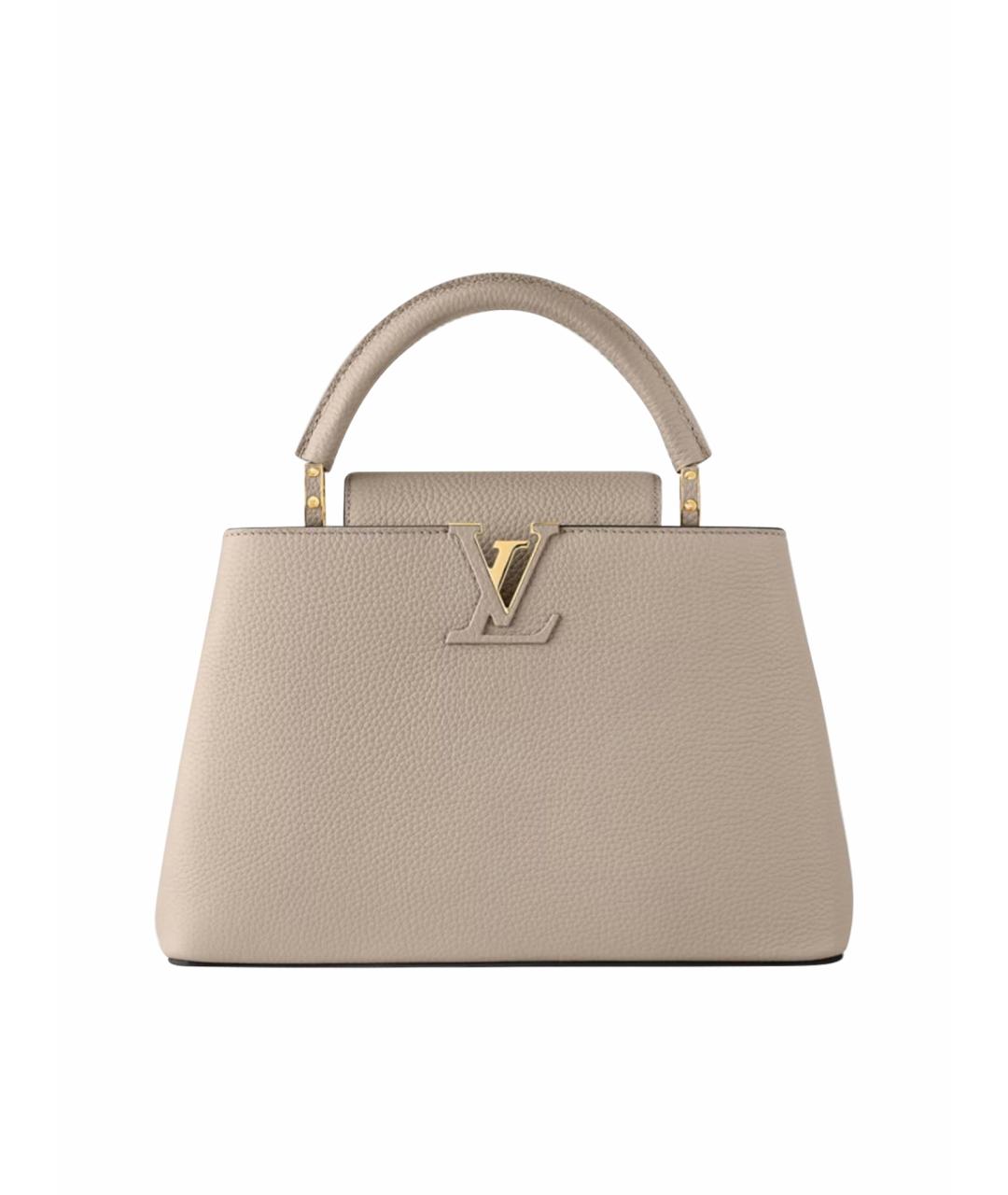 LOUIS VUITTON Бежевая кожаная сумка с короткими ручками, фото 1