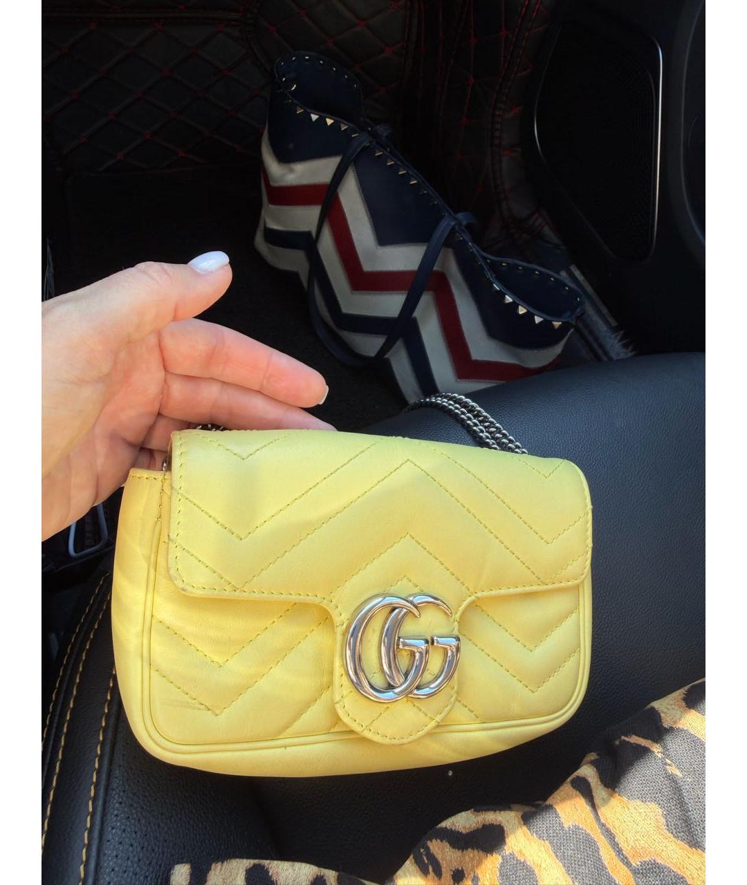 GUCCI Желтая кожаная сумка через плечо, фото 2