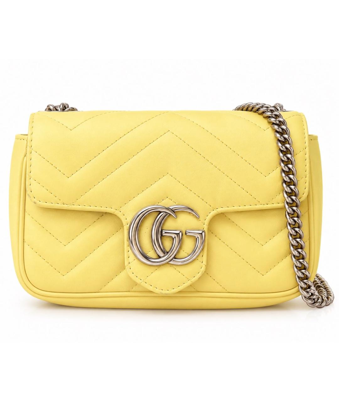 GUCCI Желтая кожаная сумка через плечо, фото 4