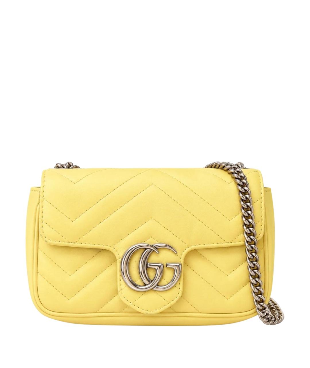 GUCCI Желтая кожаная сумка через плечо, фото 1