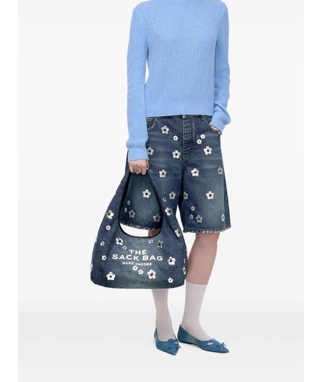 MARC JACOBS Темно-синяя хлопковая сумка через плечо, фото 2