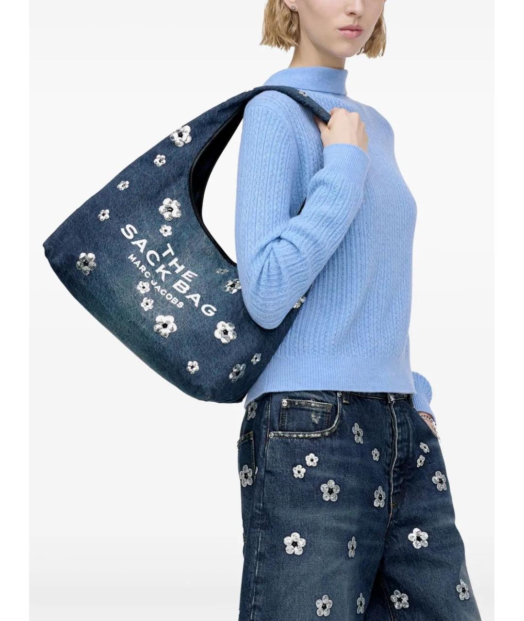 MARC JACOBS Темно-синяя хлопковая сумка через плечо, фото 3