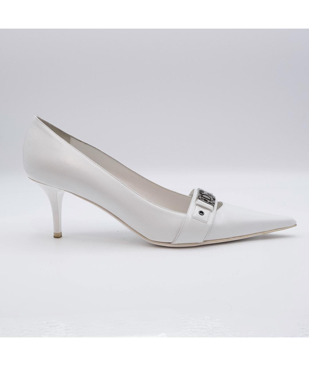 CHRISTIAN DIOR Белые кожаные туфли, фото 6