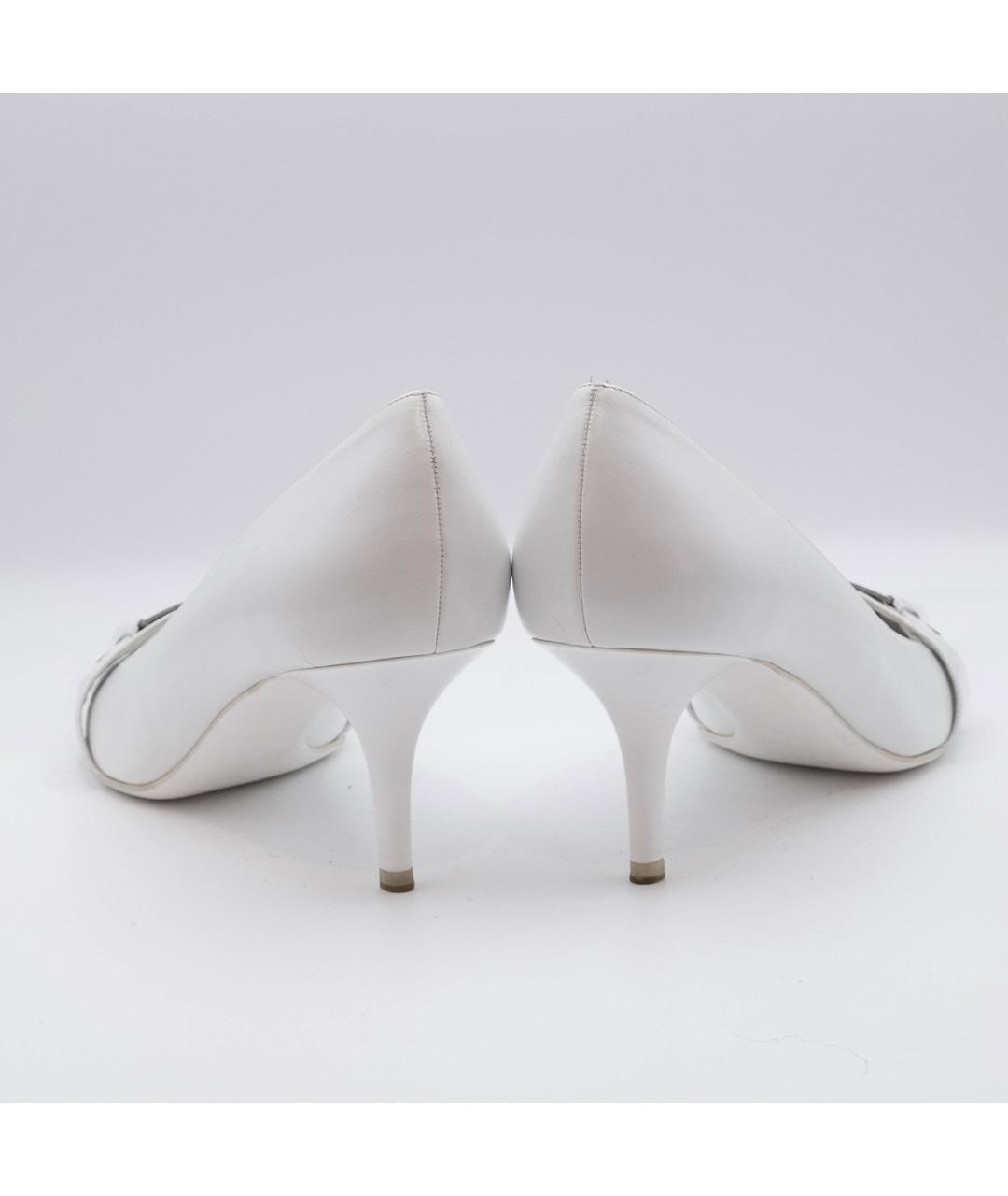 CHRISTIAN DIOR Белые кожаные туфли, фото 5