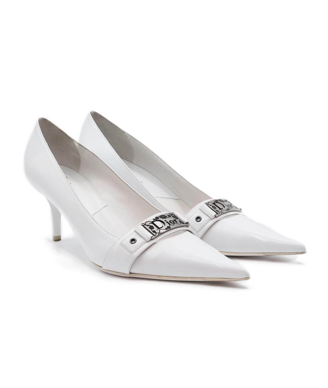 CHRISTIAN DIOR Белые кожаные туфли, фото 2