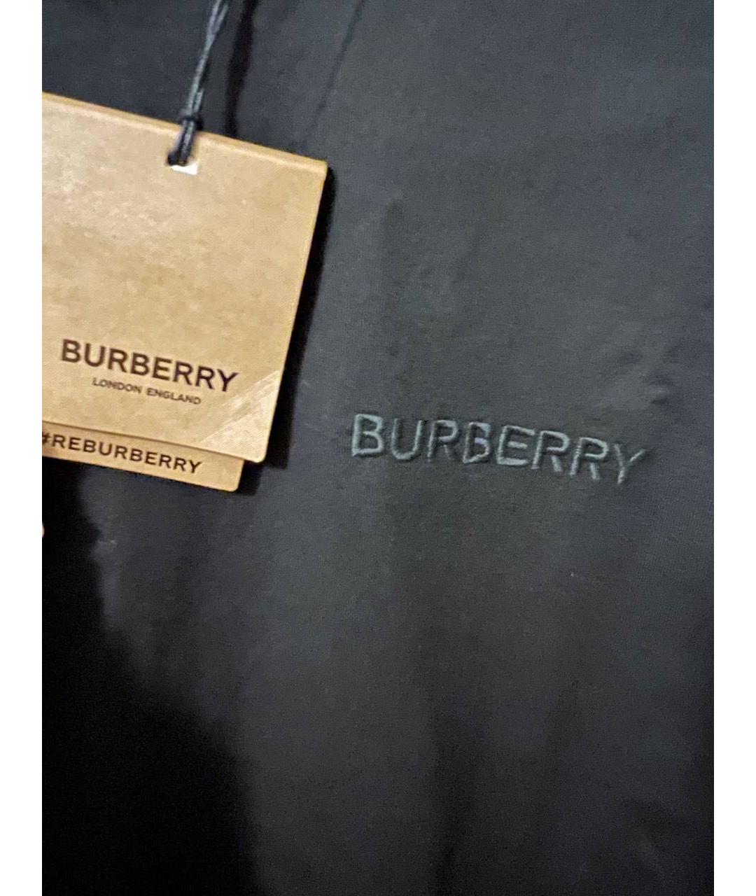 BURBERRY Черная хлопковая футболка, фото 2