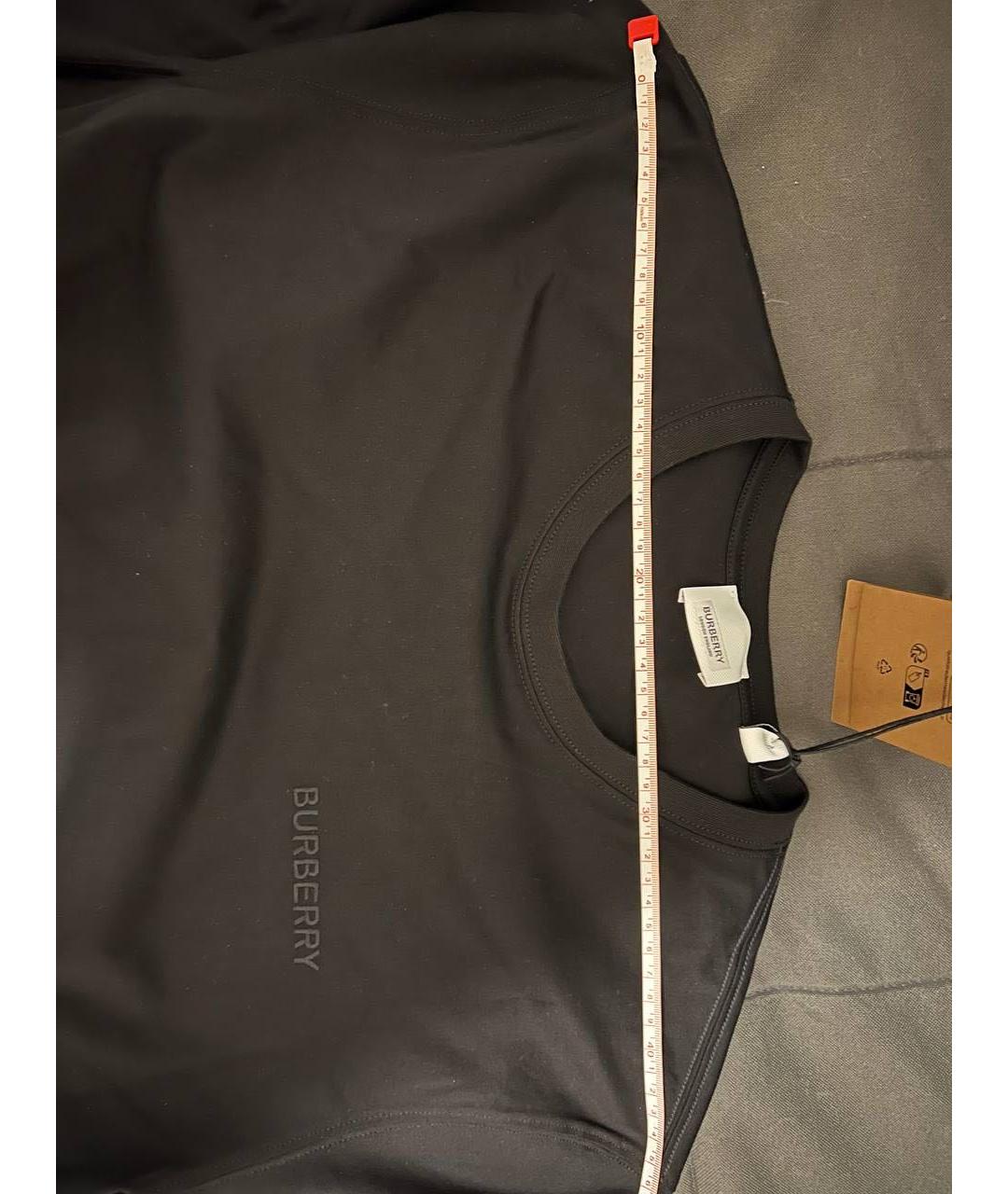 BURBERRY Черная хлопковая футболка, фото 5