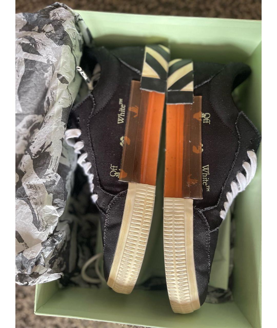 OFF-WHITE Черные текстильные низкие кроссовки / кеды, фото 6
