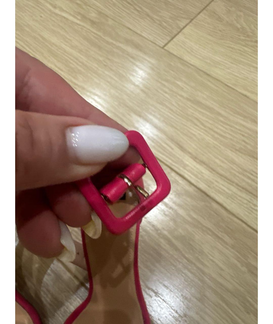 ELISABETTA FRANCHI Розовые кожаные босоножки, фото 4