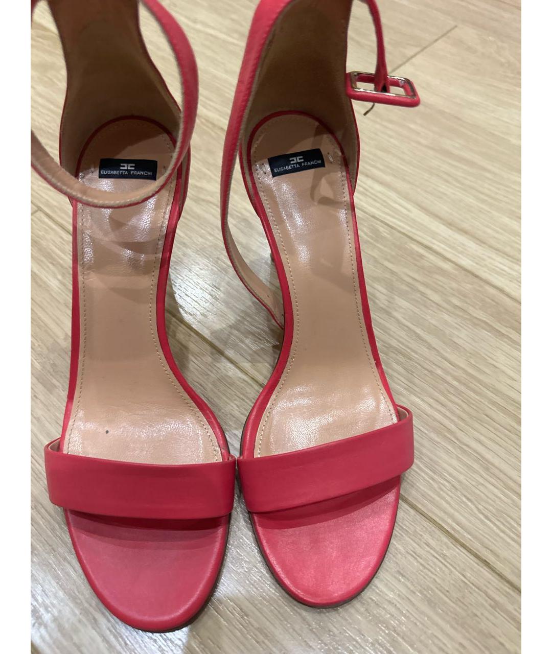 ELISABETTA FRANCHI Розовые кожаные босоножки, фото 2