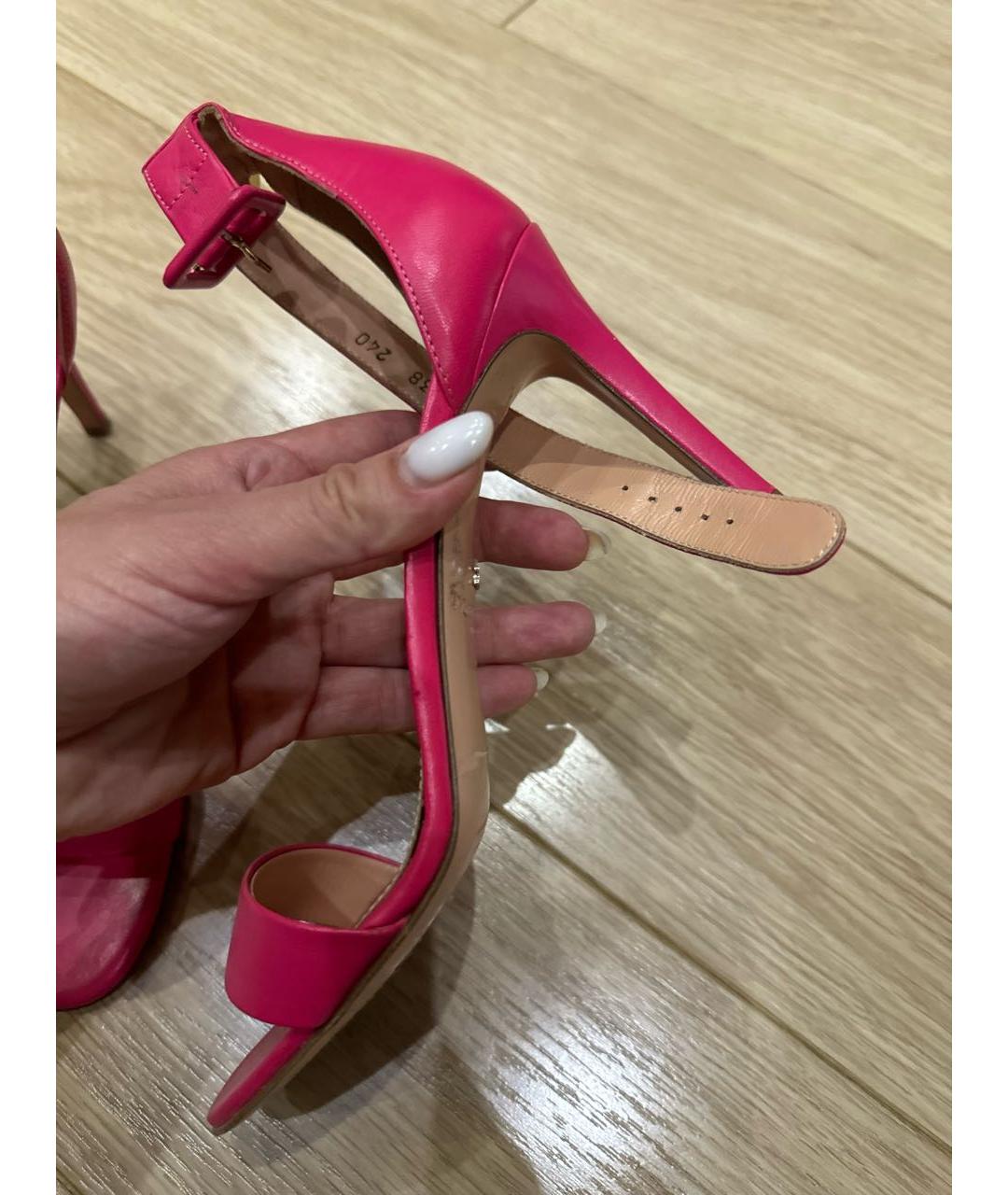 ELISABETTA FRANCHI Розовые кожаные босоножки, фото 3