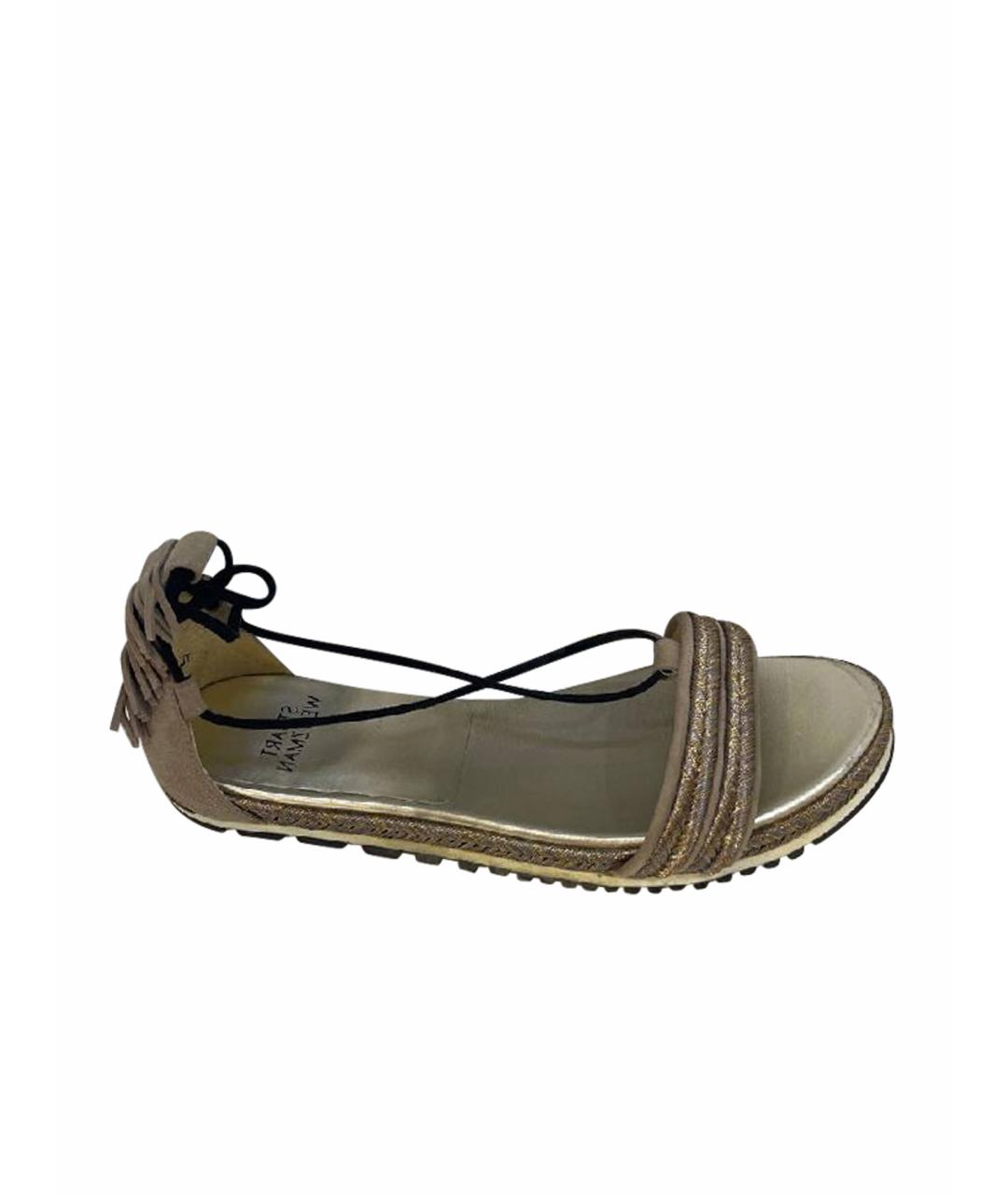 STUART WEITZMAN Золотые сабо, фото 1