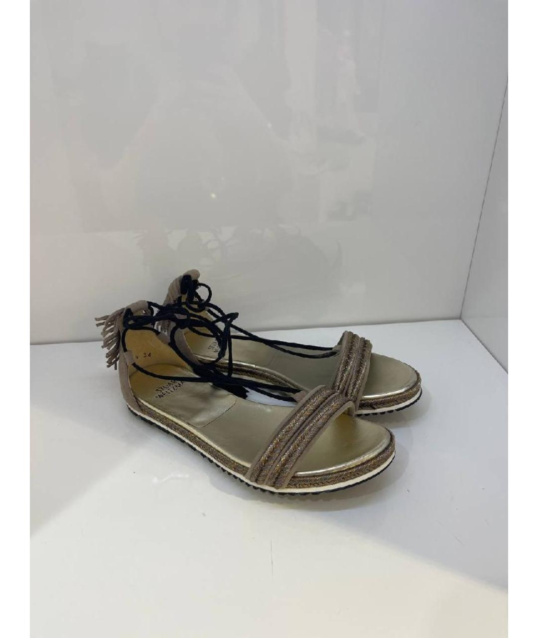 STUART WEITZMAN Золотые сабо, фото 2