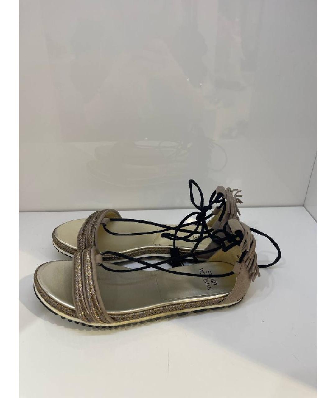 STUART WEITZMAN Золотые сабо, фото 3