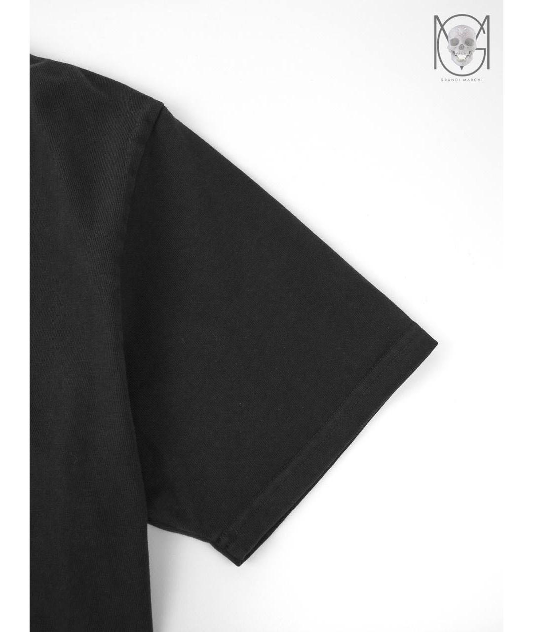 RHUDE Черная хлопковая футболка, фото 6