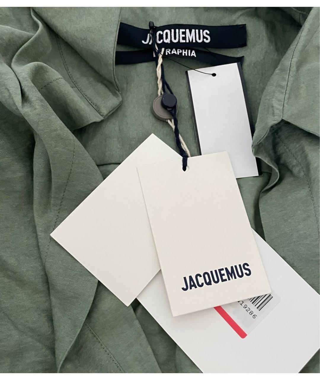 JACQUEMUS Зеленые вискозное коктейльное платье, фото 2