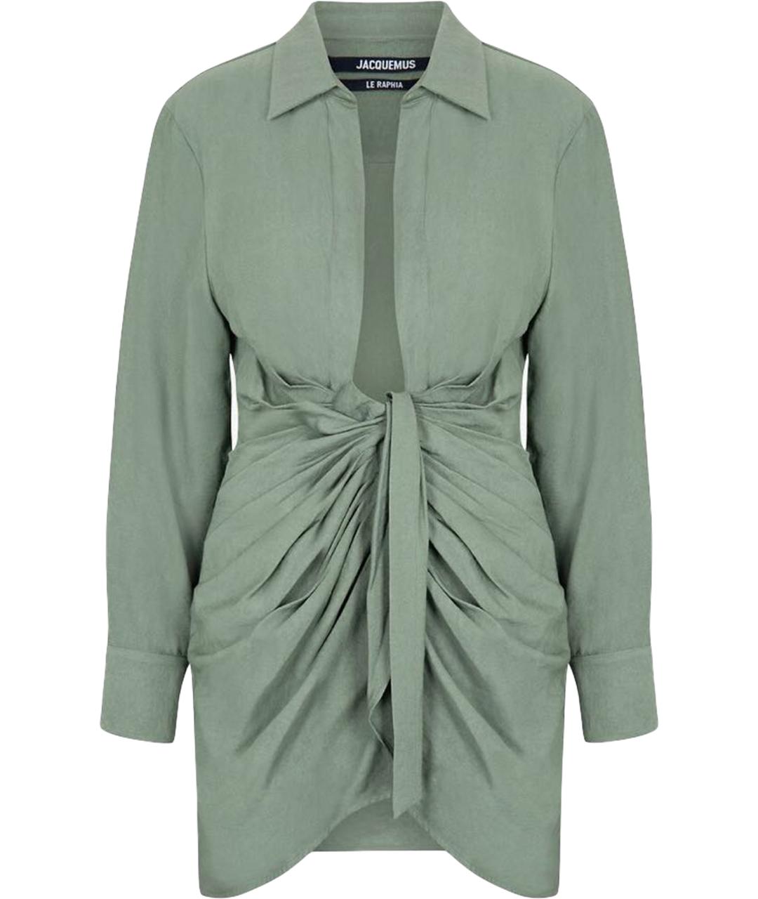 JACQUEMUS Зеленые вискозное коктейльное платье, фото 1