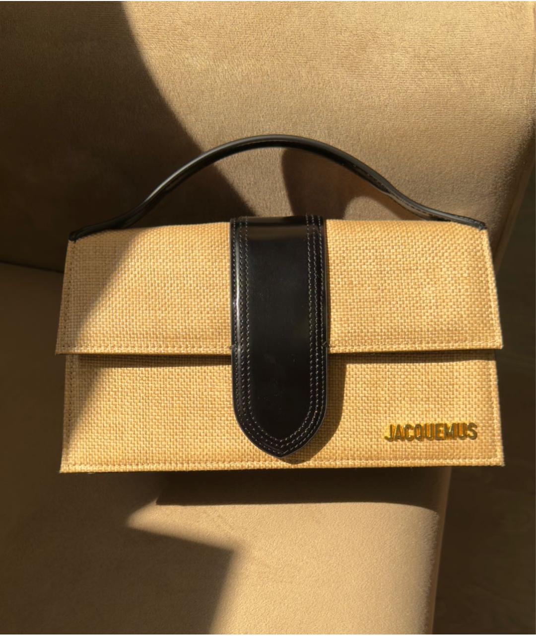 JACQUEMUS Бежевая пелетеная сумка с короткими ручками, фото 6