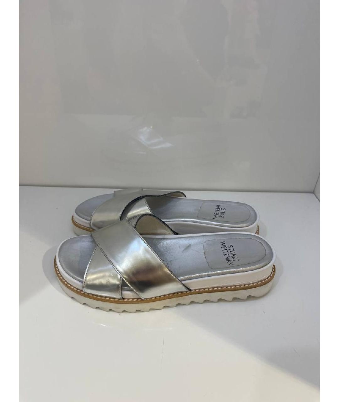 STUART WEITZMAN Серебряные сабо, фото 2