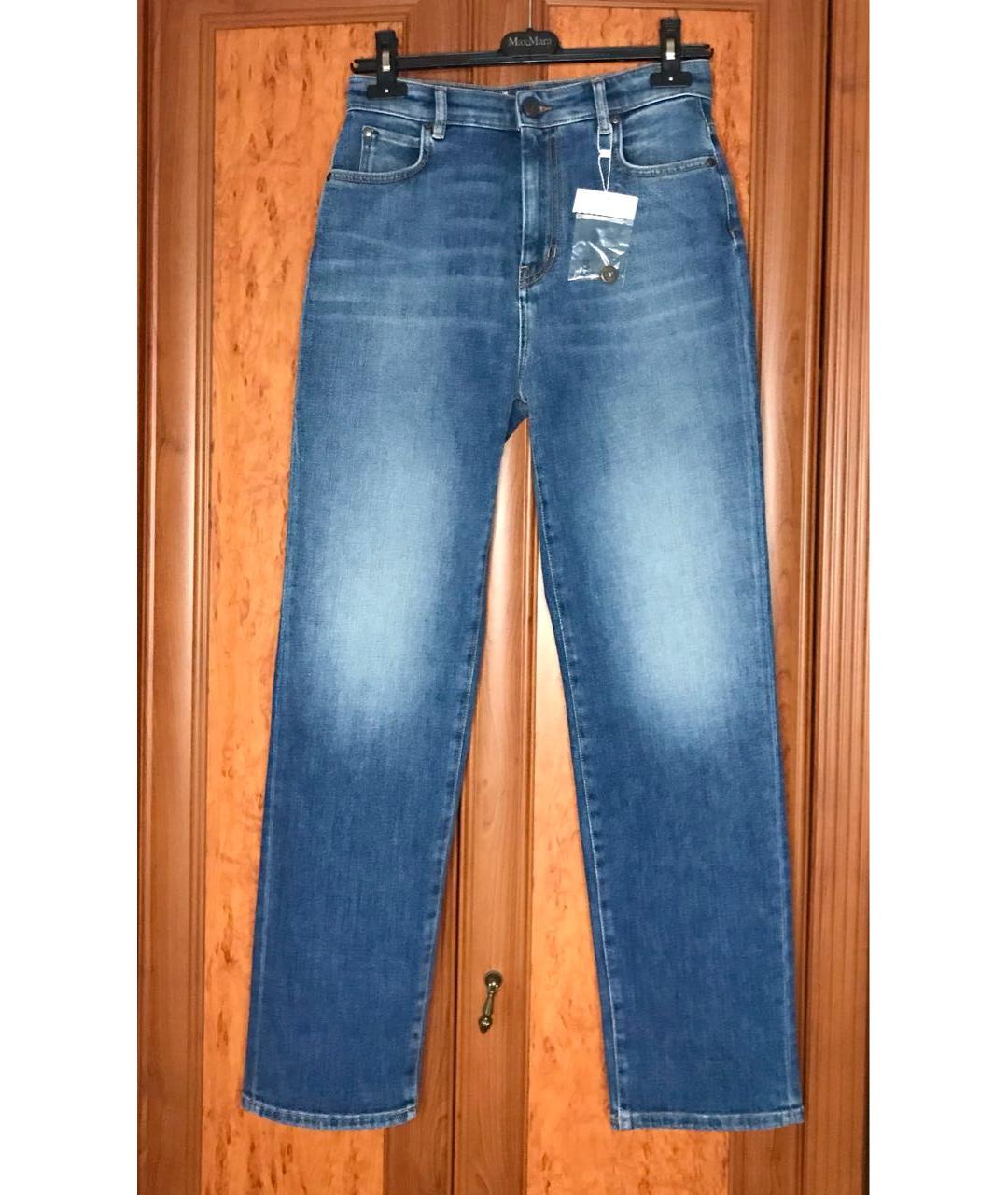 WEEKEND MAX MARA Синие хлопковые прямые джинсы, фото 4
