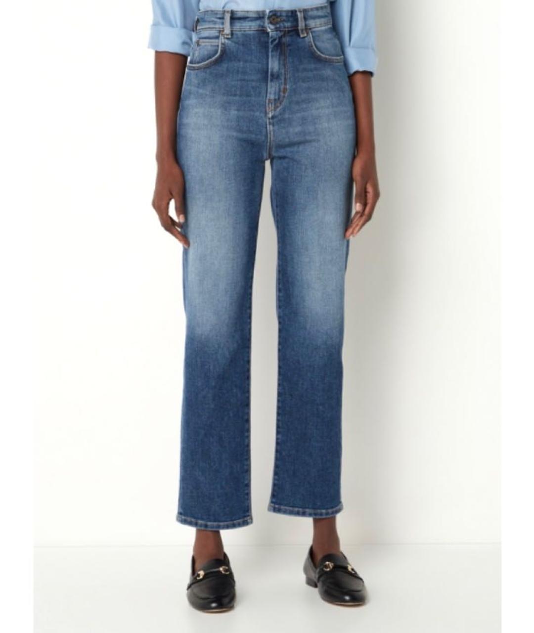 WEEKEND MAX MARA Синие хлопковые прямые джинсы, фото 3