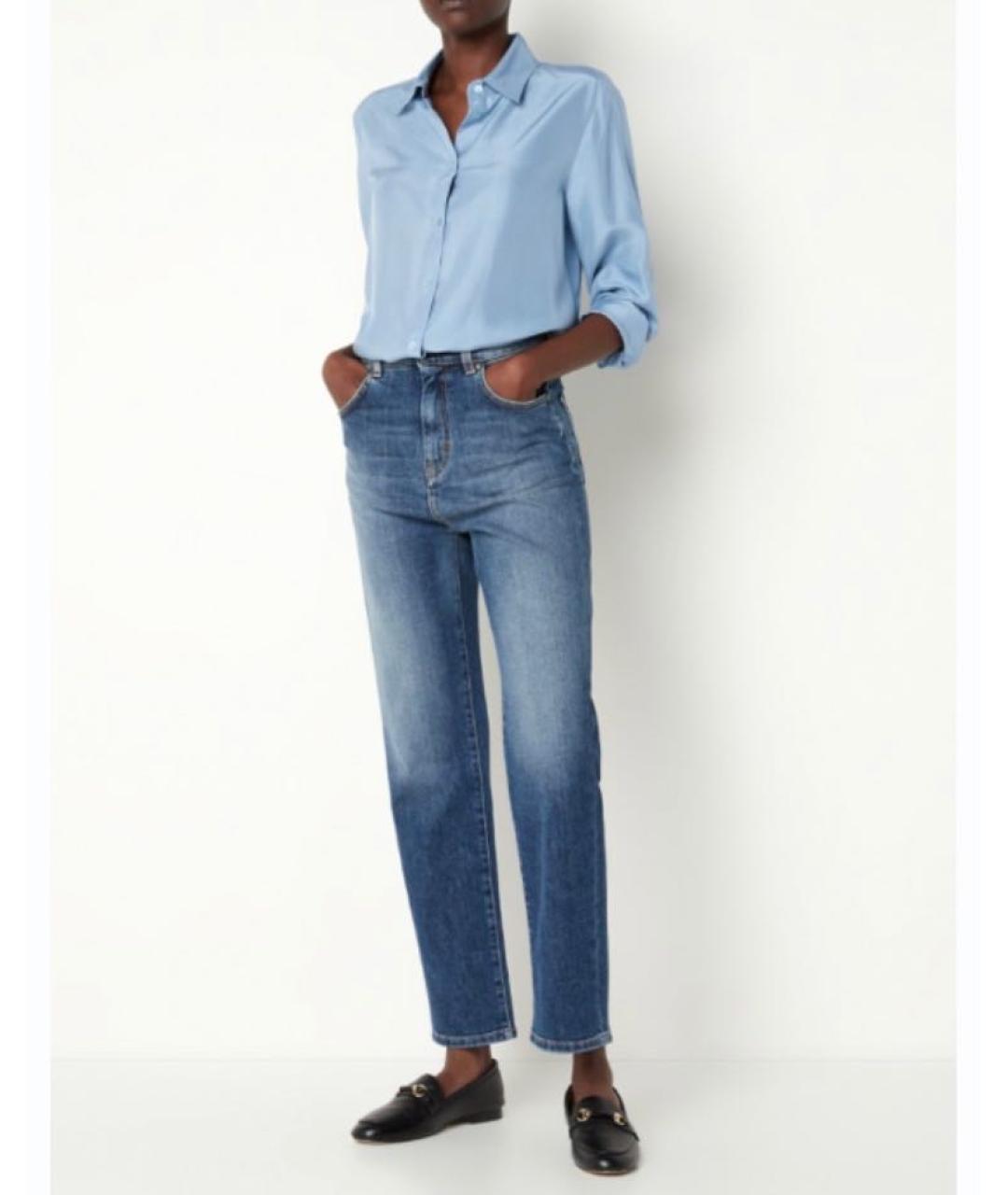 WEEKEND MAX MARA Синие хлопковые прямые джинсы, фото 2