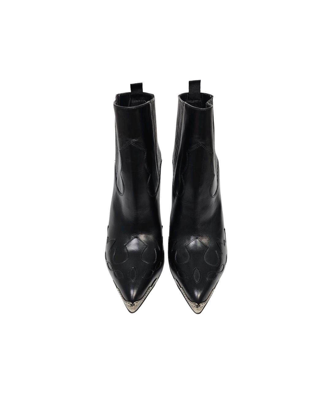 SAINT LAURENT Черные кожаные ботильоны, фото 2
