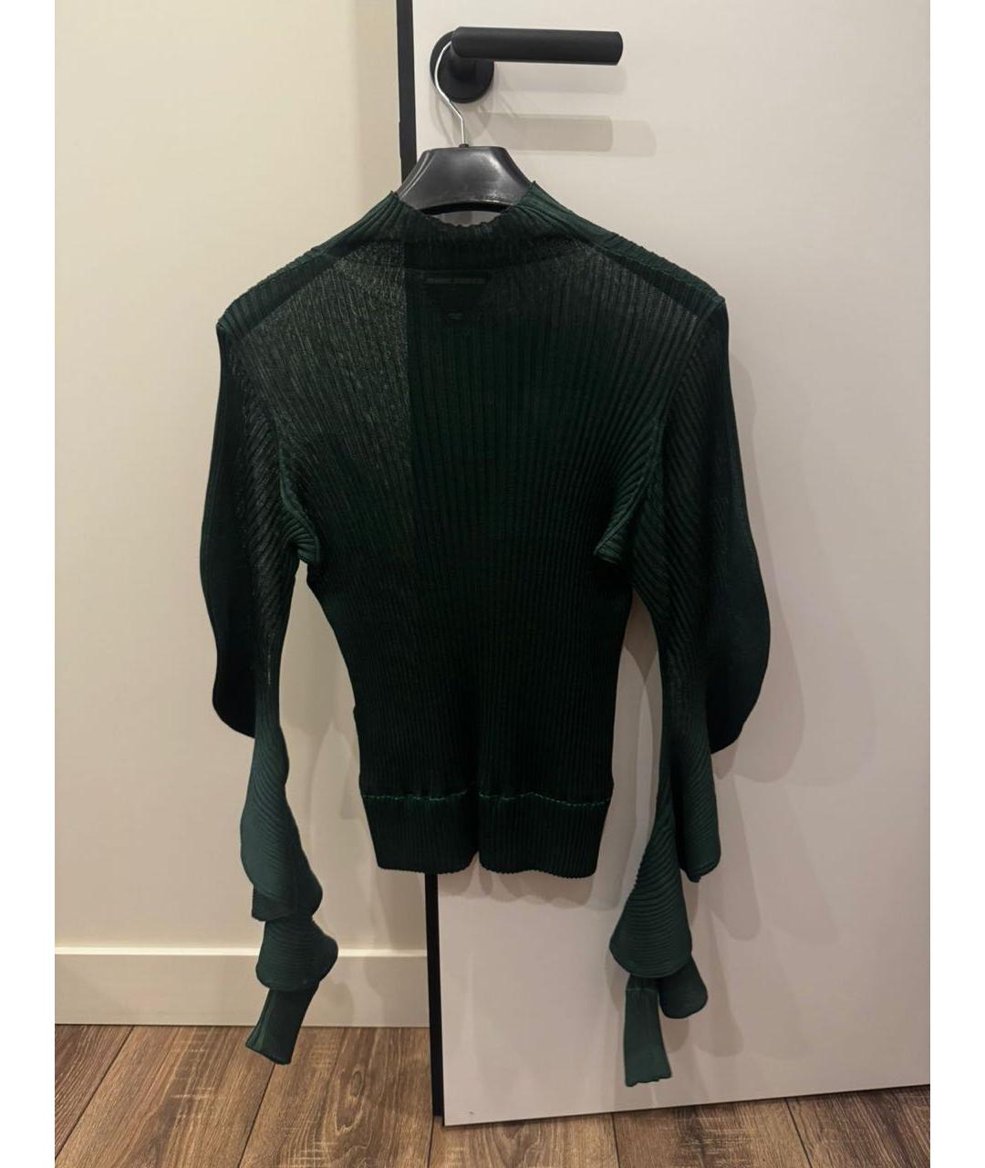 BOTTEGA VENETA Зеленая шелковая водолазка, фото 2