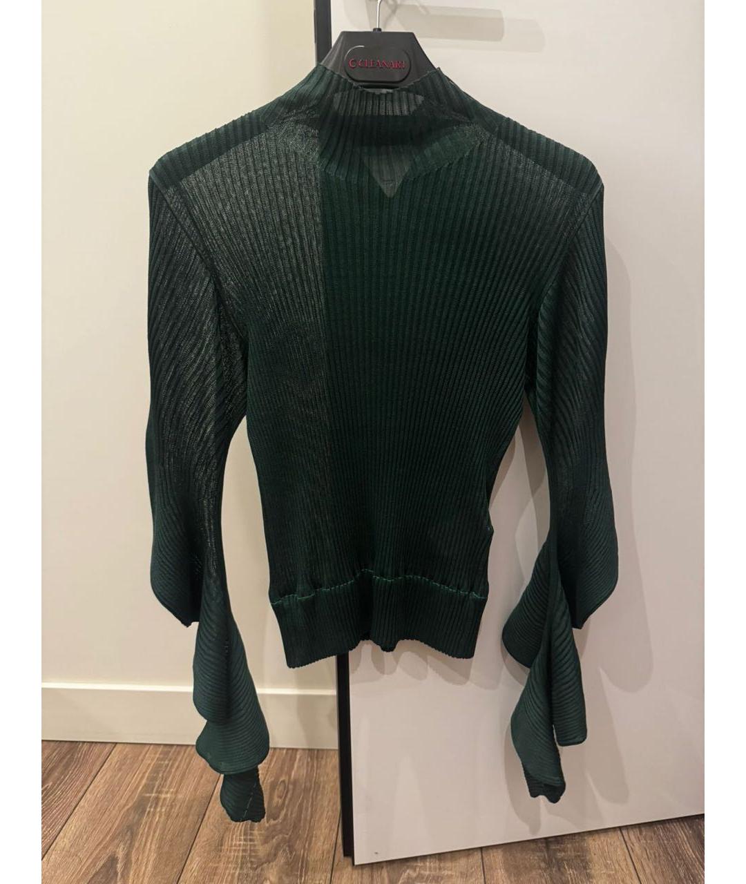 BOTTEGA VENETA Зеленая шелковая водолазка, фото 3