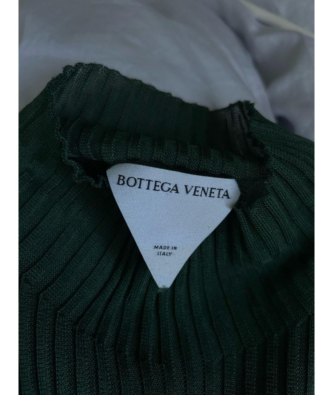 BOTTEGA VENETA Зеленая шелковая водолазка, фото 4