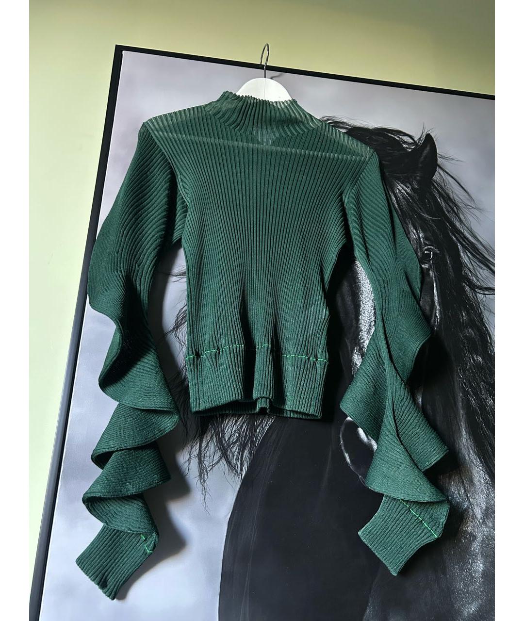 BOTTEGA VENETA Зеленая шелковая водолазка, фото 2