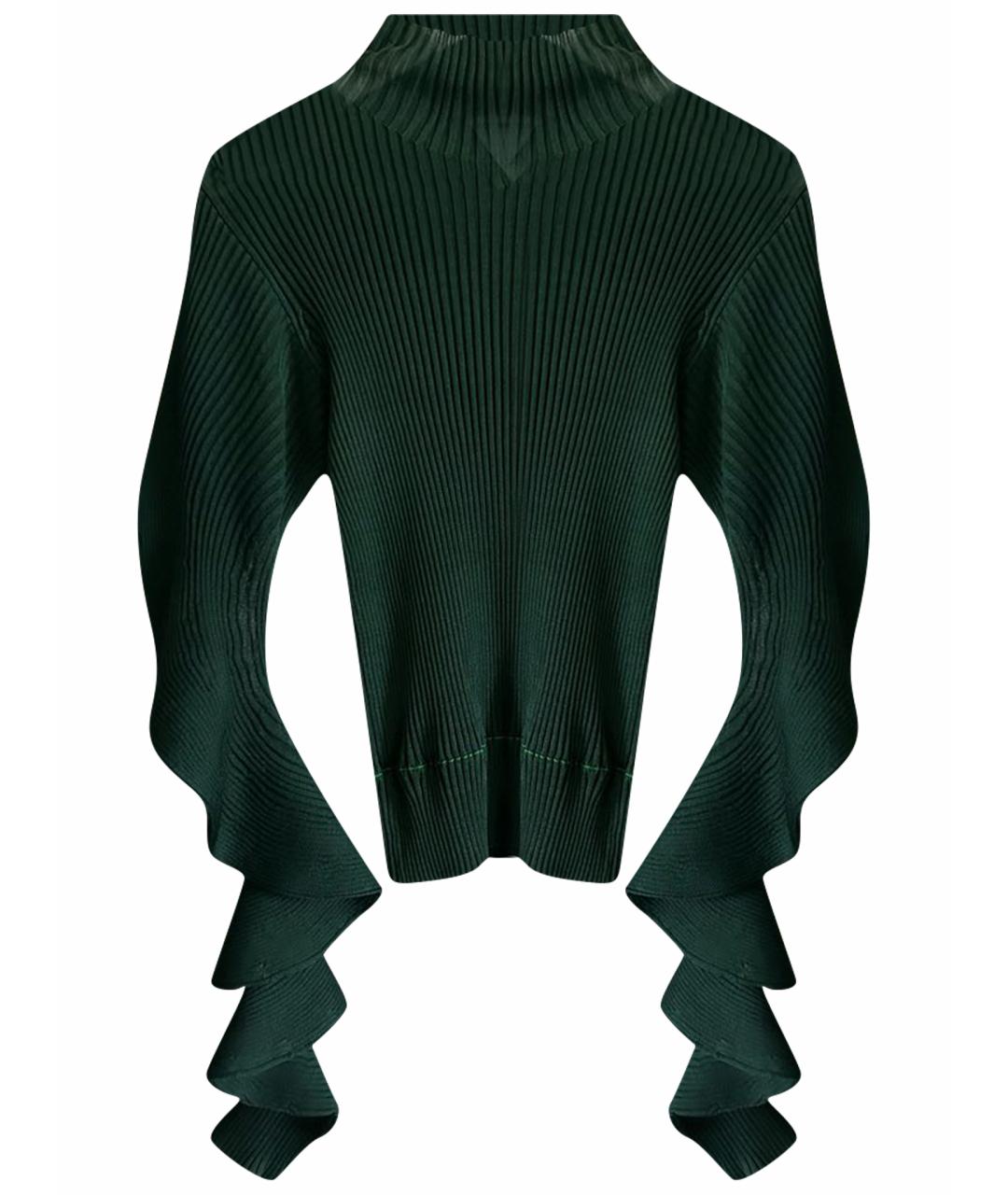 BOTTEGA VENETA Зеленая шелковая водолазка, фото 1