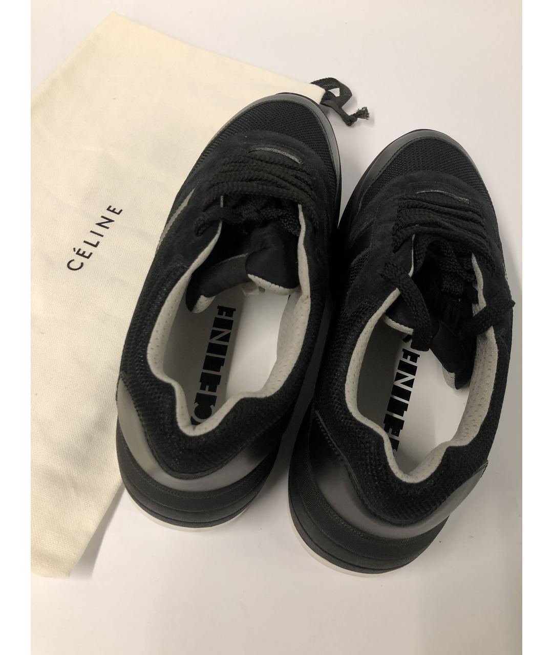 CELINE PRE-OWNED Черные кожаные кроссовки, фото 6