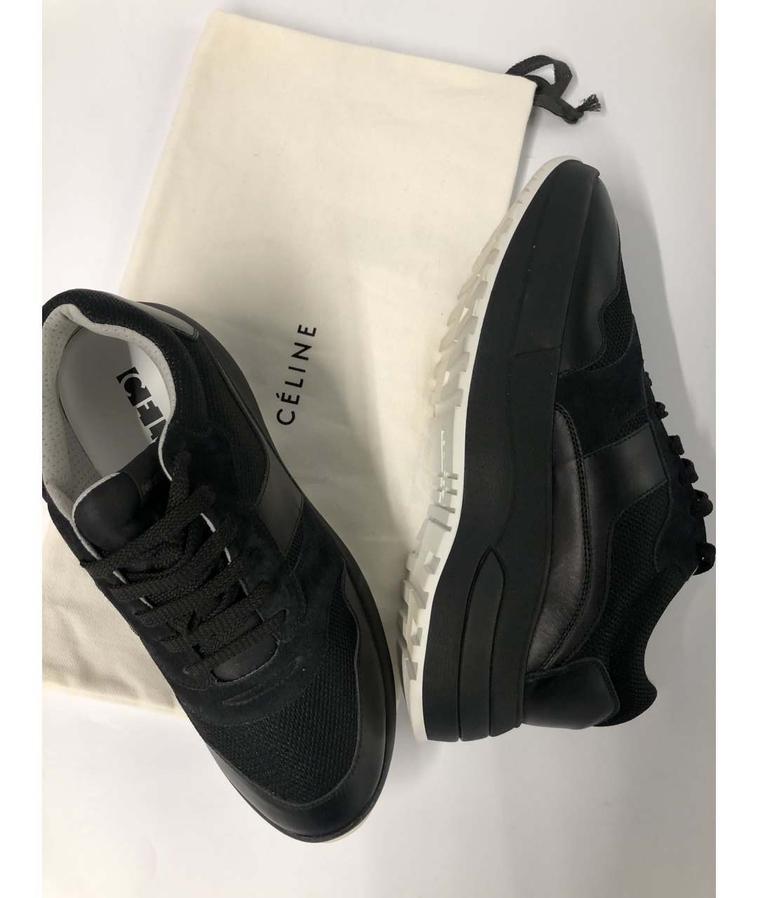 CELINE PRE-OWNED Черные кожаные кроссовки, фото 5