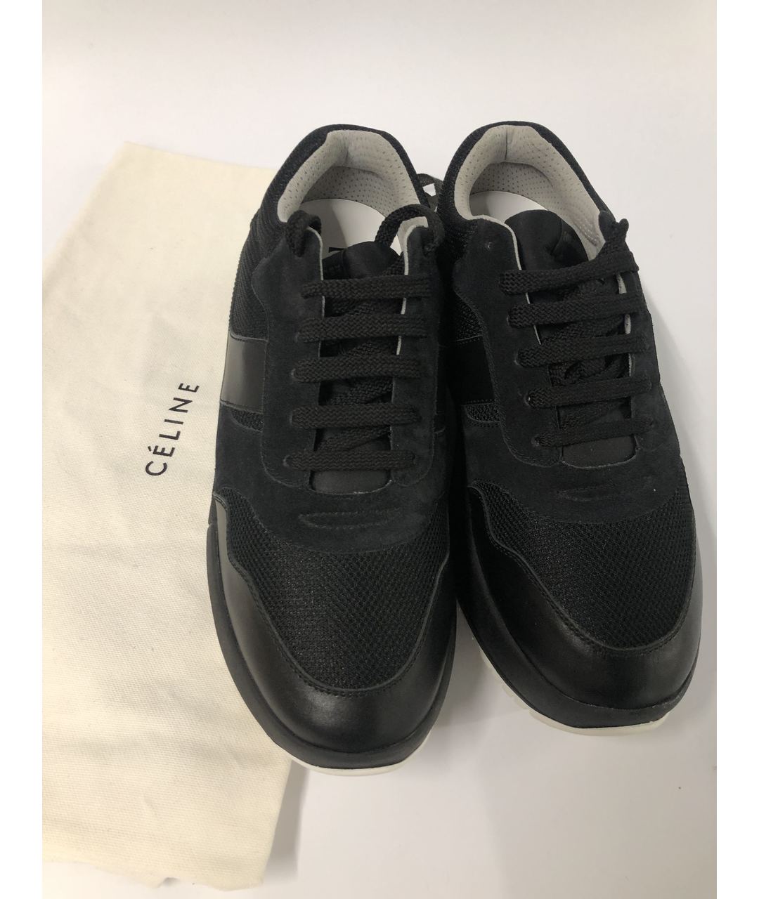 CELINE PRE-OWNED Черные кожаные кроссовки, фото 3