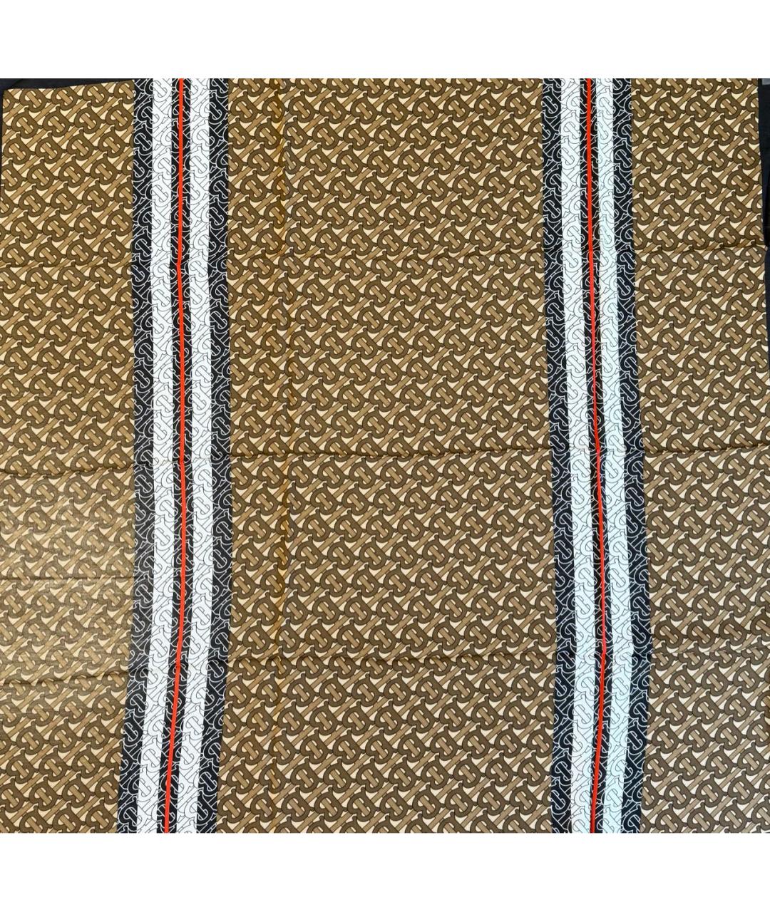 BURBERRY Коричневый шелковый платок, фото 4