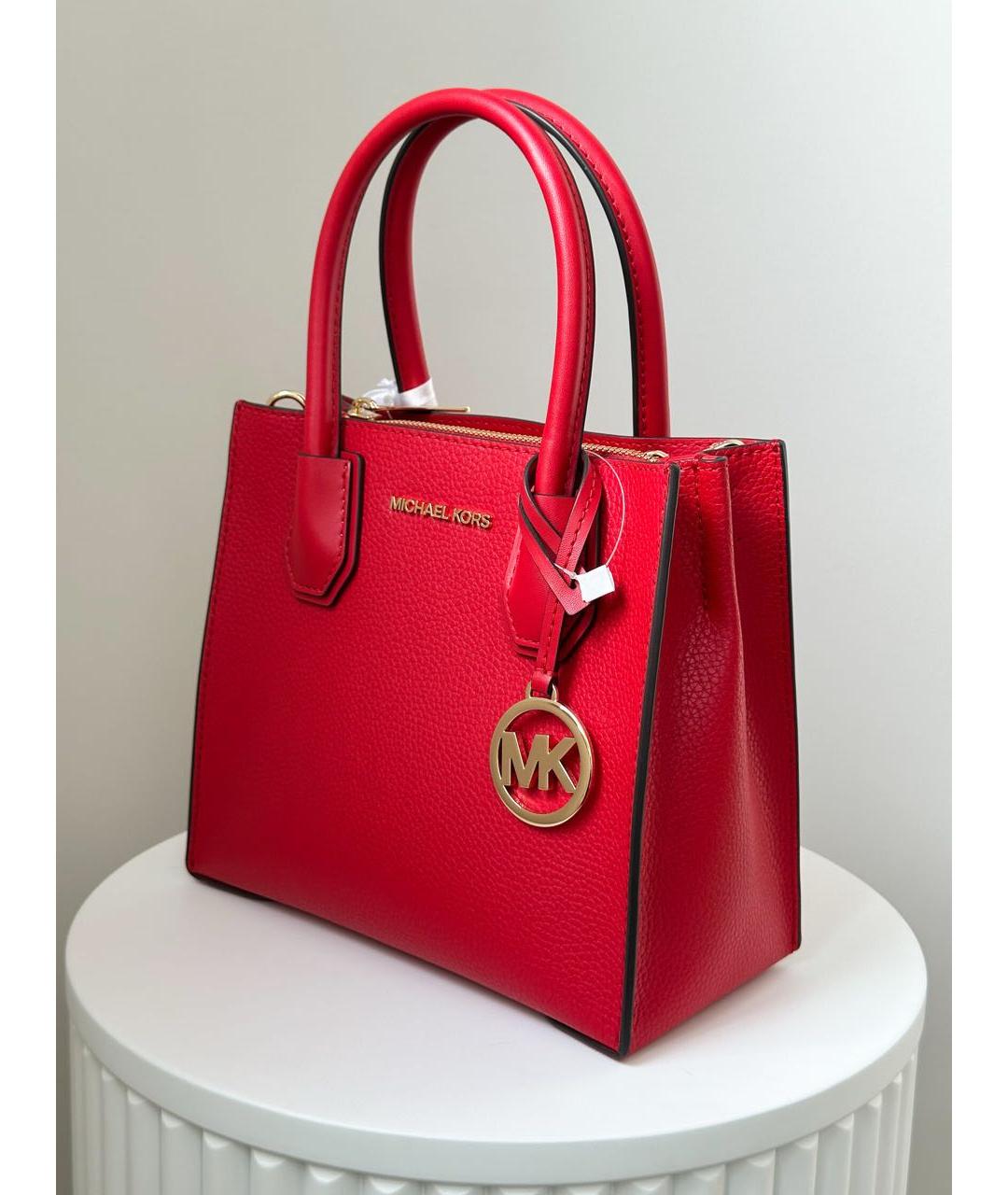 MICHAEL KORS Красная кожаная сумка с короткими ручками, фото 2