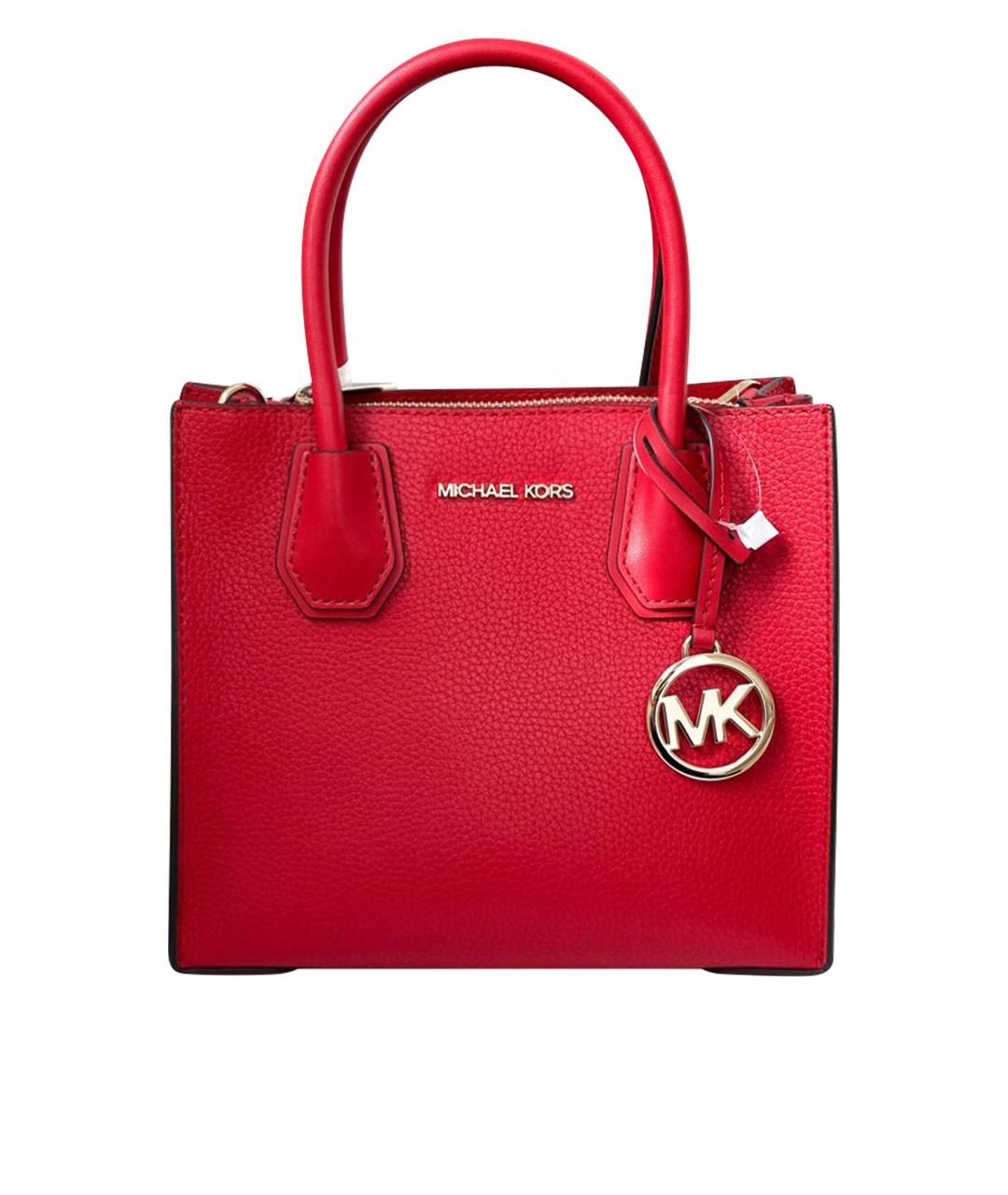 MICHAEL KORS Красная кожаная сумка с короткими ручками, фото 1