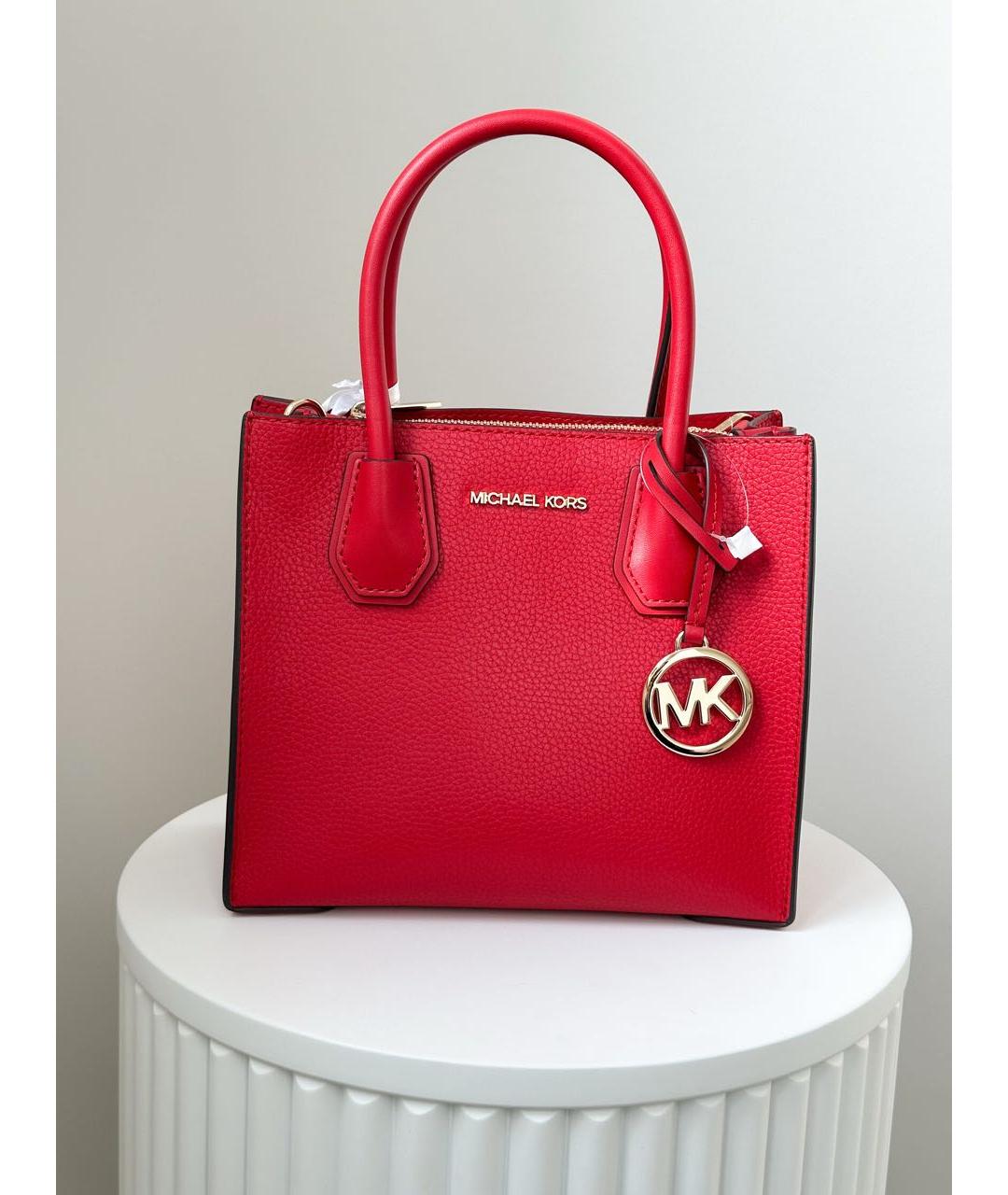 MICHAEL KORS Красная кожаная сумка с короткими ручками, фото 6