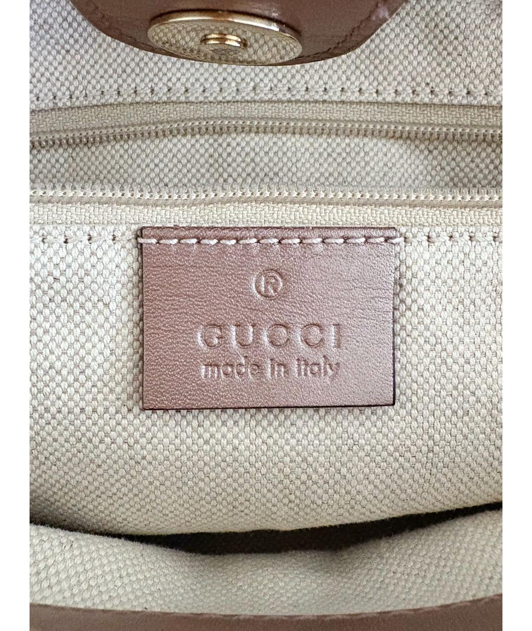 GUCCI Розовая кожаная сумка тоут, фото 6