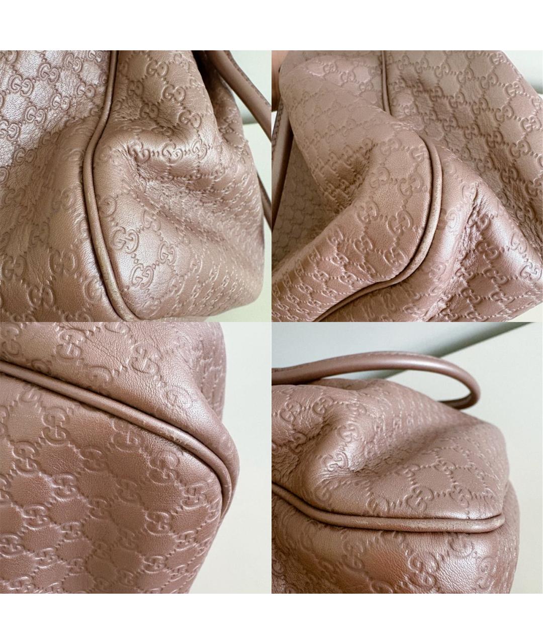 GUCCI Розовая кожаная сумка тоут, фото 8